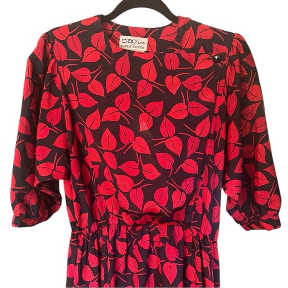Vintage Ciao Limited Black and Red Dress Size Large (L) - Picture 2 of 11